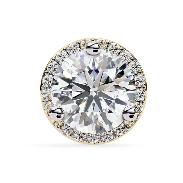 Solis Halo Studs - round brilliant diamond earrings - side profile - hand-made in Byron Bay Hinterland, Australia by Lucano Fine Jewellery