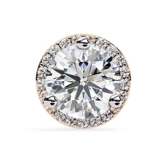 Solis Halo Studs - round brilliant diamond earrings - angled view - hand-made in Byron Bay Hinterland, Australia by Lucano Fine Jewellery