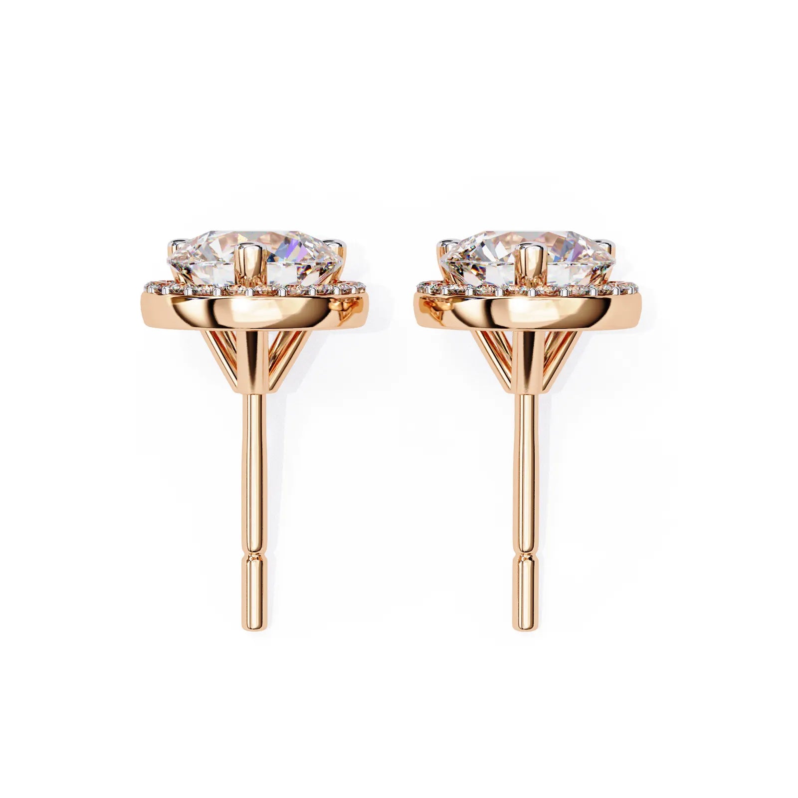 Solis Halo Studs - round brilliant diamond earrings - in 18ct yellow gold - hand-made in Byron Bay Hinterland, Australia by Lucano Fine Jewellery