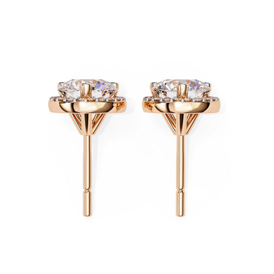 Solis Halo Studs - round brilliant diamond earrings - in 18ct yellow gold - hand-made in Byron Bay Hinterland, Australia by Lucano Fine Jewellery
