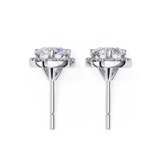 Solis Halo Studs - round brilliant diamond earrings - in 9ct white gold - hand-made in Byron Bay Hinterland, Australia by Lucano Fine Jewellery