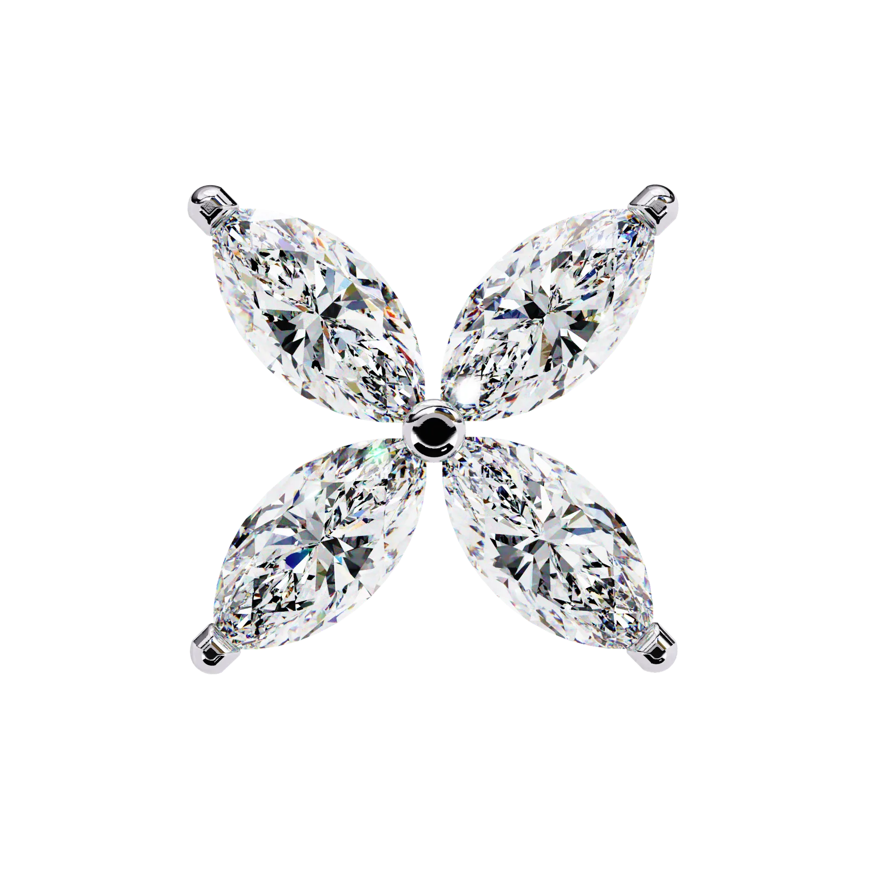 Quattro Petali Studs - marquise-cut diamond earrings - in 9ct rose gold - hand-made in Byron Bay Hinterland, Australia by Lucano Fine Jewellery