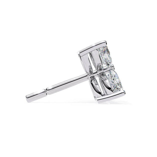 Quattro Petali Studs - marquise-cut diamond earrings - side profile - hand-made in Byron Bay Hinterland, Australia by Lucano Fine Jewellery