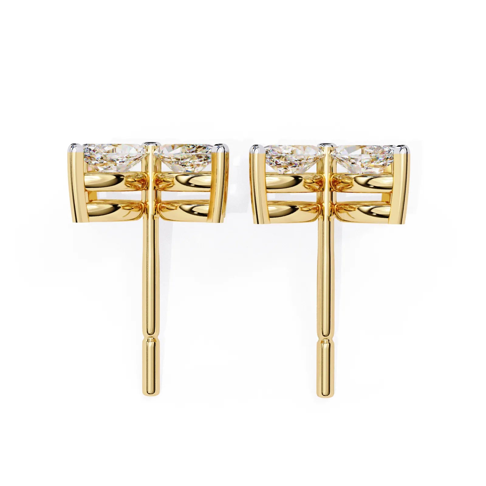 Quattro Petali Studs - marquise-cut diamond earrings - in 9ct yellow gold - hand-made in Byron Bay Hinterland, Australia by Lucano Fine Jewellery