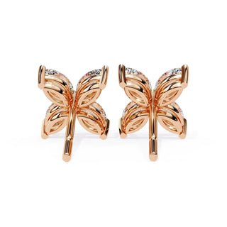 Quattro Petali Studs - marquise-cut diamond earrings - in 9ct white gold - hand-made in Byron Bay Hinterland, Australia by Lucano Fine Jewellery