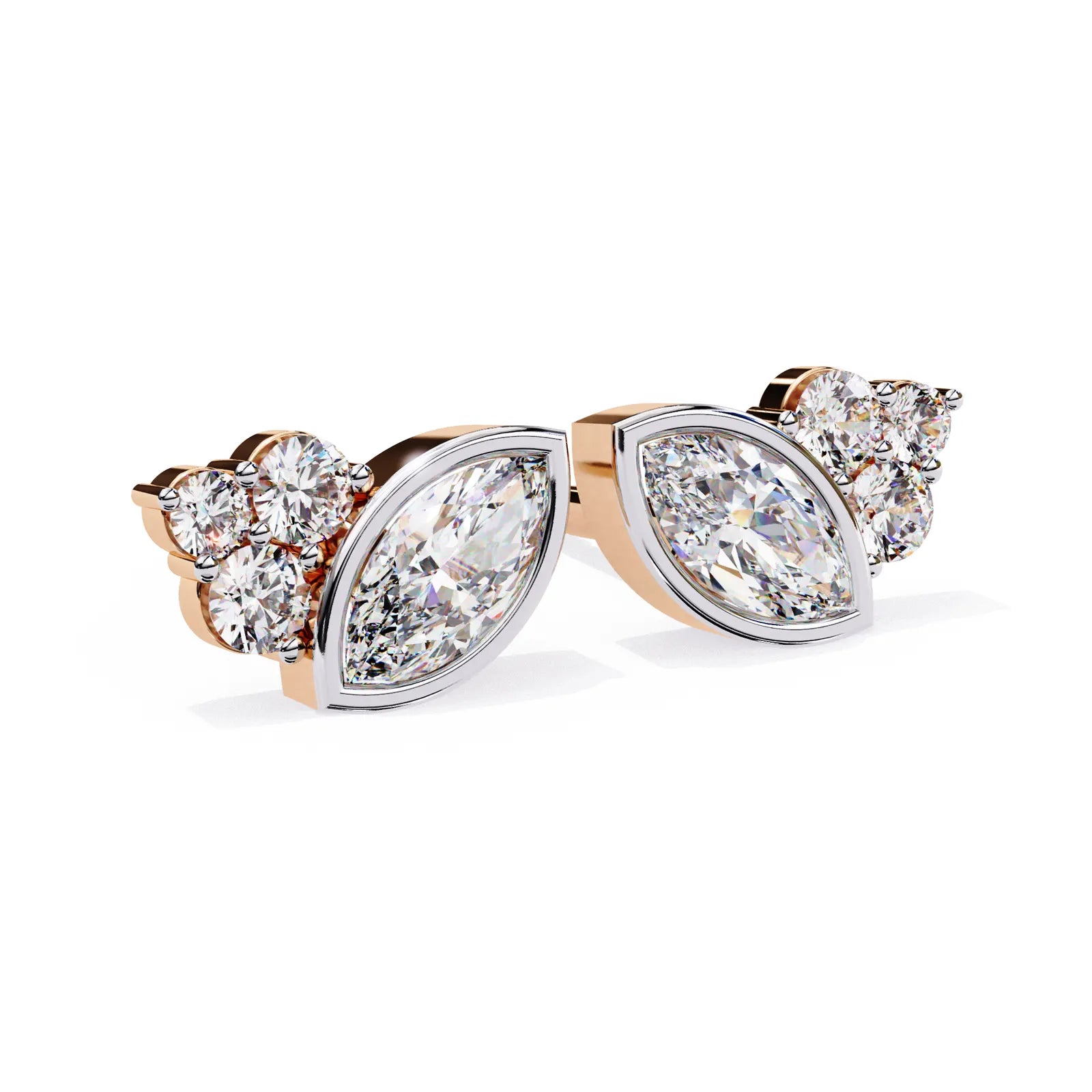 Ariete Marquise Studs - marquise-cut diamond earrings - in 18ct white gold - hand-made in Byron Bay Hinterland, Australia by Lucano Fine Jewellery