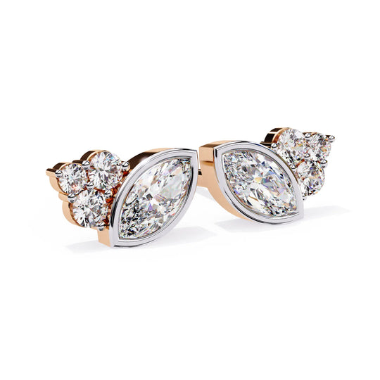 Ariete Marquise Studs - marquise-cut diamond earrings - in 18ct white gold - hand-made in Byron Bay Hinterland, Australia by Lucano Fine Jewellery