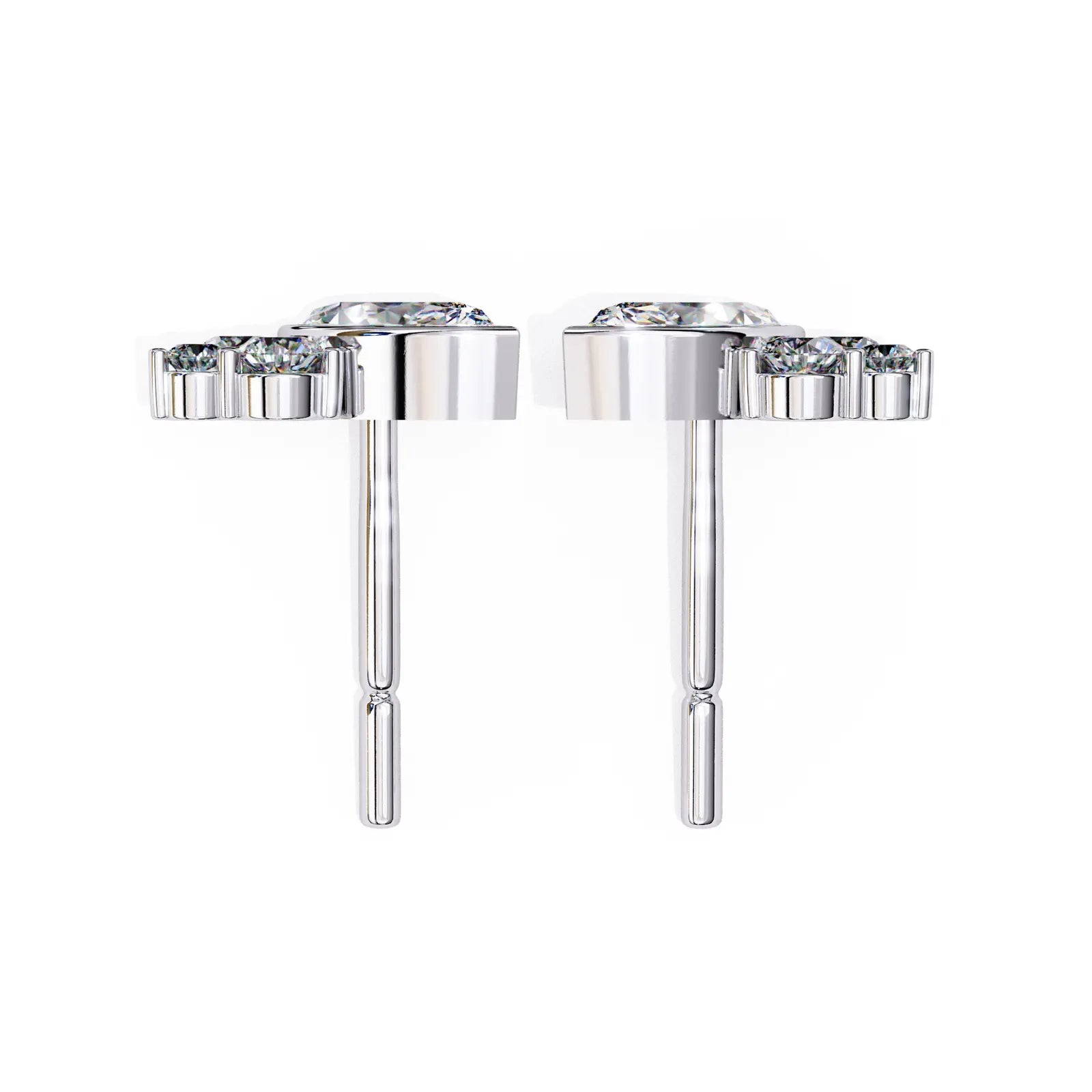 Ariete Marquise Studs - marquise-cut diamond earrings - side profile - hand-made in Byron Bay Hinterland, Australia by Lucano Fine Jewellery
