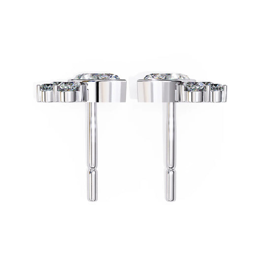 Ariete Marquise Studs - marquise-cut diamond earrings - side profile - hand-made in Byron Bay Hinterland, Australia by Lucano Fine Jewellery