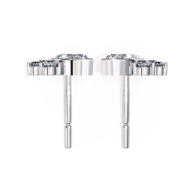 Ariete Marquise Studs - marquise-cut diamond earrings - side profile - hand-made in Byron Bay Hinterland, Australia by Lucano Fine Jewellery