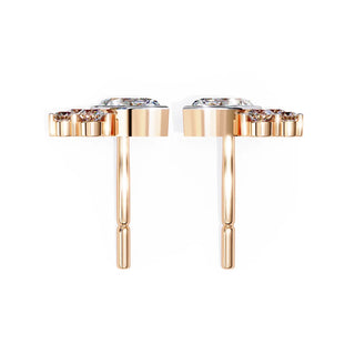 Ariete Marquise Studs - marquise-cut diamond earrings - angled view - hand-made in Byron Bay Hinterland, Australia by Lucano Fine Jewellery