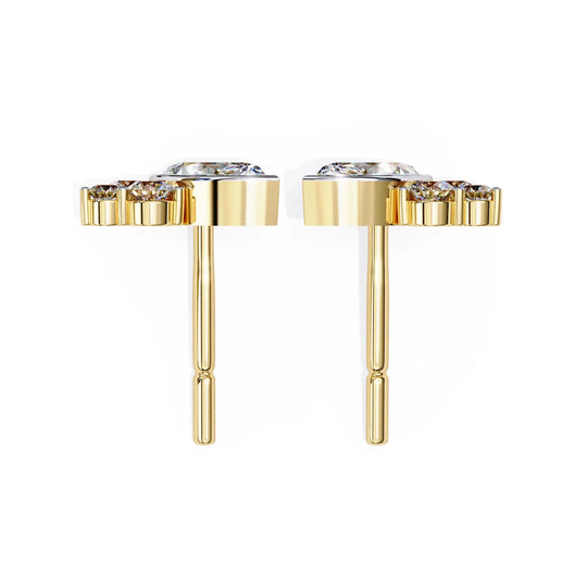 Ariete Marquise Studs - marquise-cut diamond earrings - three-quarter view - hand-made in Byron Bay Hinterland, Australia by Lucano Fine Jewellery