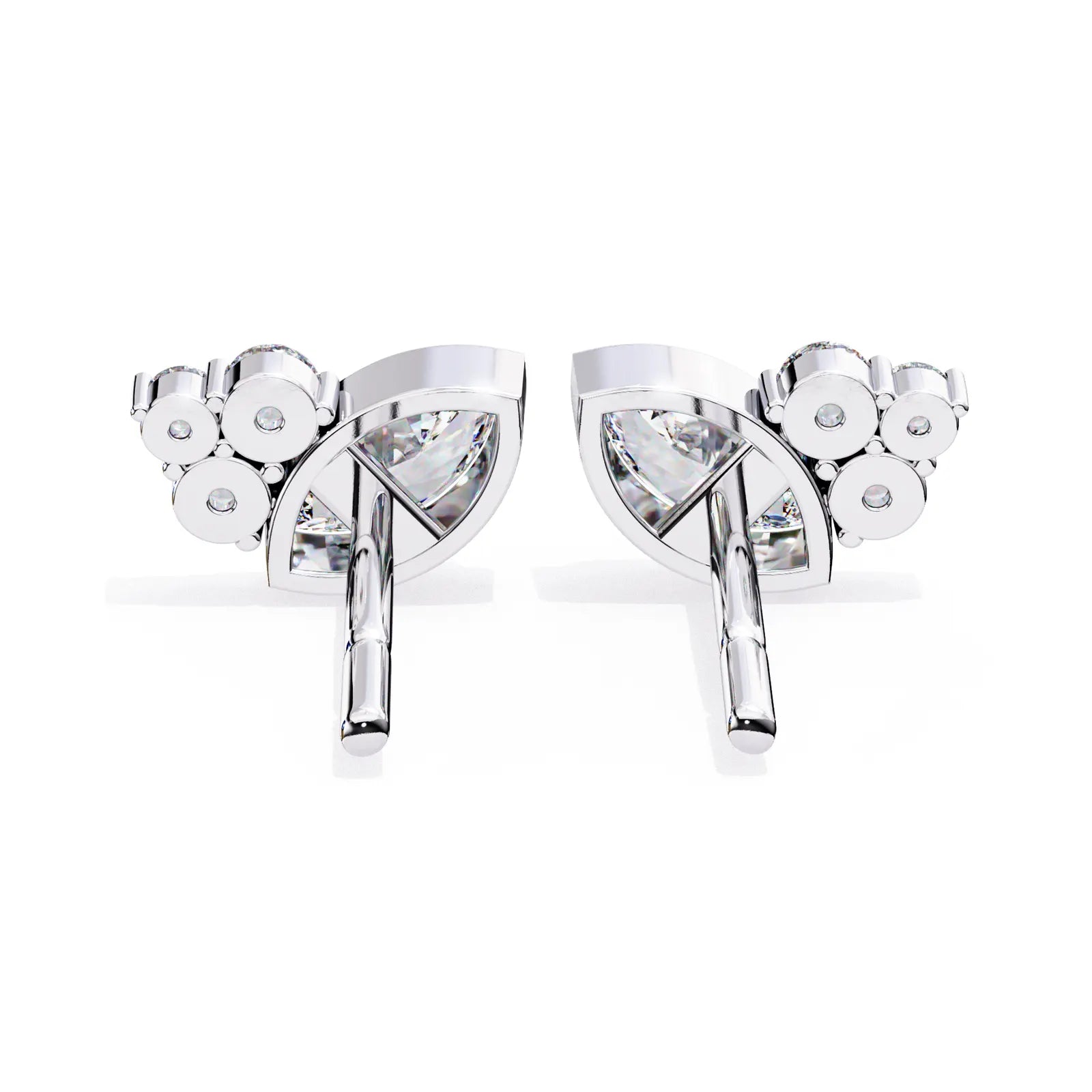 Ariete Marquise Studs - marquise-cut diamond earrings - top view - hand-made in Byron Bay Hinterland, Australia by Lucano Fine Jewellery