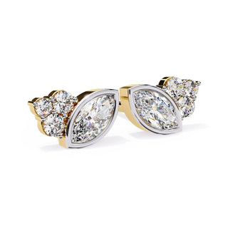 Ariete Marquise Studs - marquise-cut diamond earrings - in 18ct yellow gold - hand-made in Byron Bay Hinterland, Australia by Lucano Fine Jewellery
