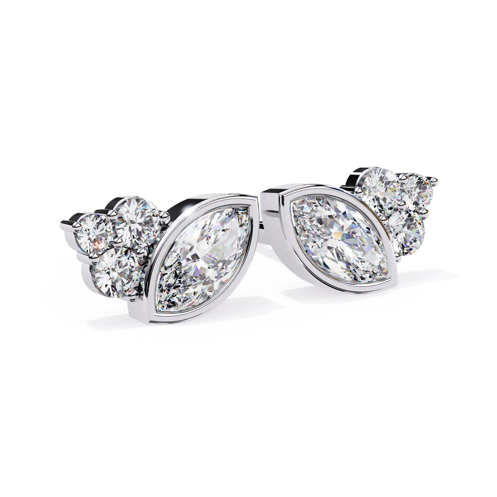 Ariete Marquise Studs - marquise-cut diamond earrings - in 9ct white gold - hand-made in Byron Bay Hinterland, Australia by Lucano Fine Jewellery