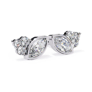 Ariete Marquise Studs - marquise-cut diamond earrings - in 9ct white gold - hand-made in Byron Bay Hinterland, Australia by Lucano Fine Jewellery