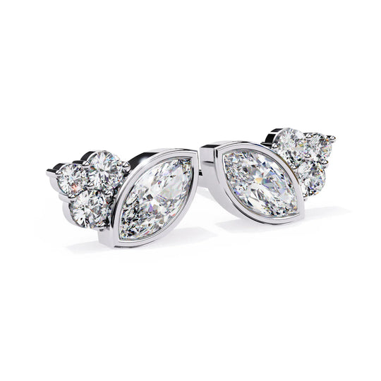 Ariete Marquise Studs - marquise-cut diamond earrings - in 9ct white gold - hand-made in Byron Bay Hinterland, Australia by Lucano Fine Jewellery