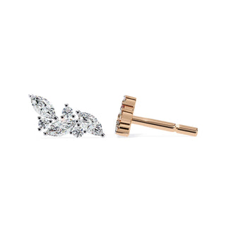 Corona Climber Earrings - marquise-cut diamond earrings - platinum finish - hand-made in Byron Bay Hinterland, Australia by Lucano Fine Jewellery