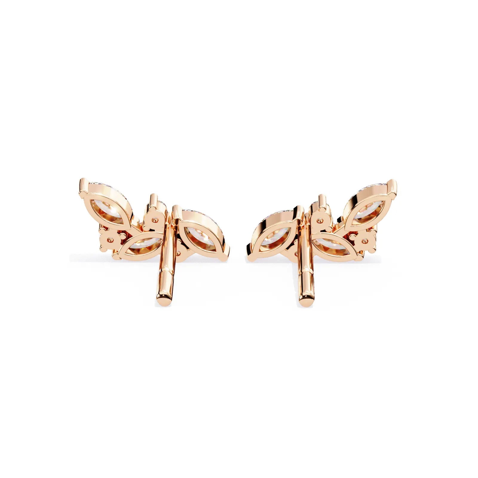 Corona Climber Earrings - marquise-cut diamond earrings - side profile - hand-made in Byron Bay Hinterland, Australia by Lucano Fine Jewellery