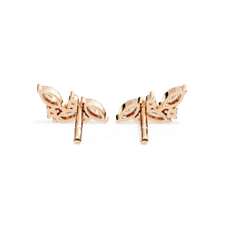 Corona Climber Earrings - marquise-cut diamond earrings - side profile - hand-made in Byron Bay Hinterland, Australia by Lucano Fine Jewellery