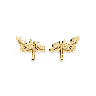 Corona Climber Earrings - marquise-cut diamond earrings - angled view - hand-made in Byron Bay Hinterland, Australia by Lucano Fine Jewellery