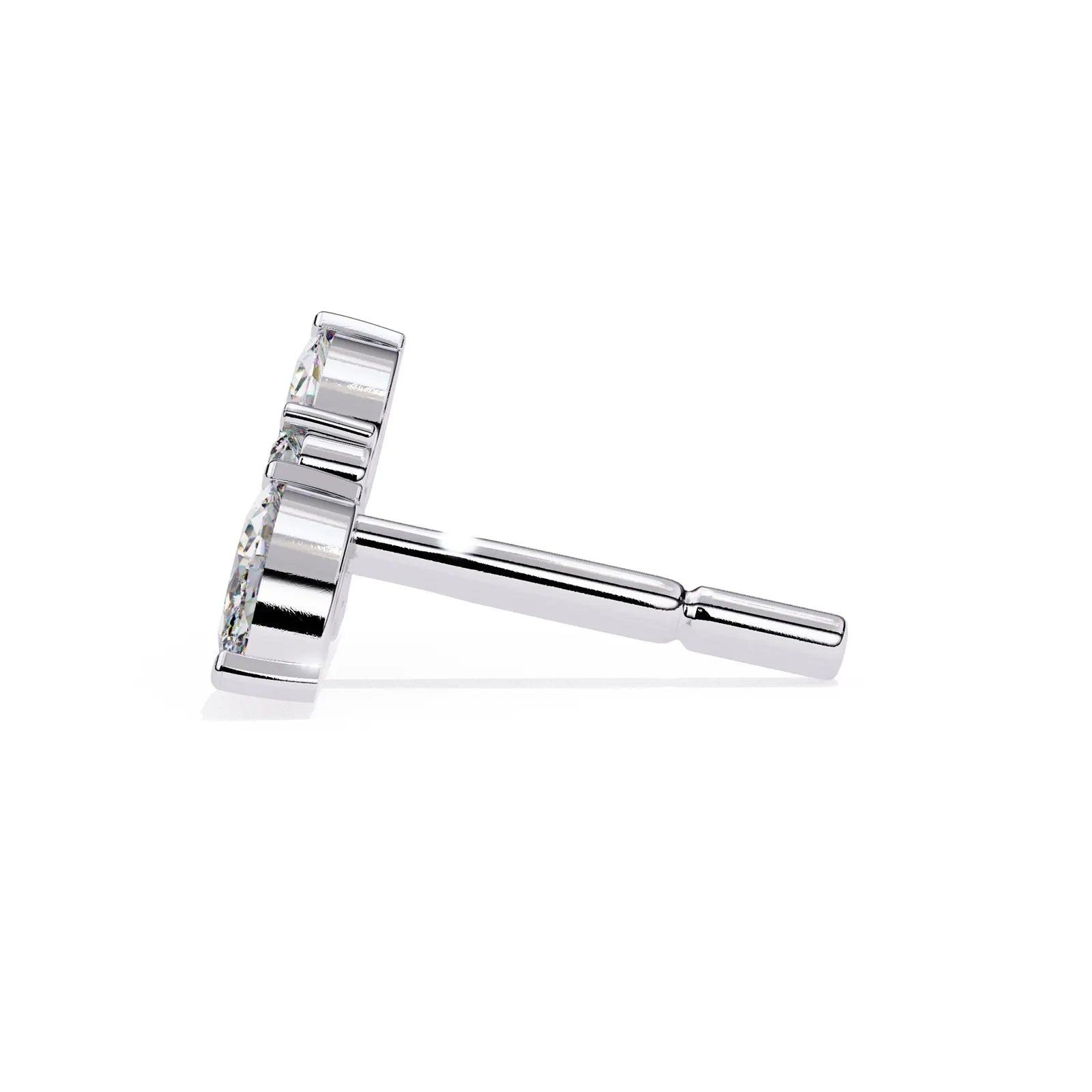 Corona Climber Earrings - marquise-cut diamond earrings - in 9ct white gold - hand-made in Byron Bay Hinterland, Australia by Lucano Fine Jewellery