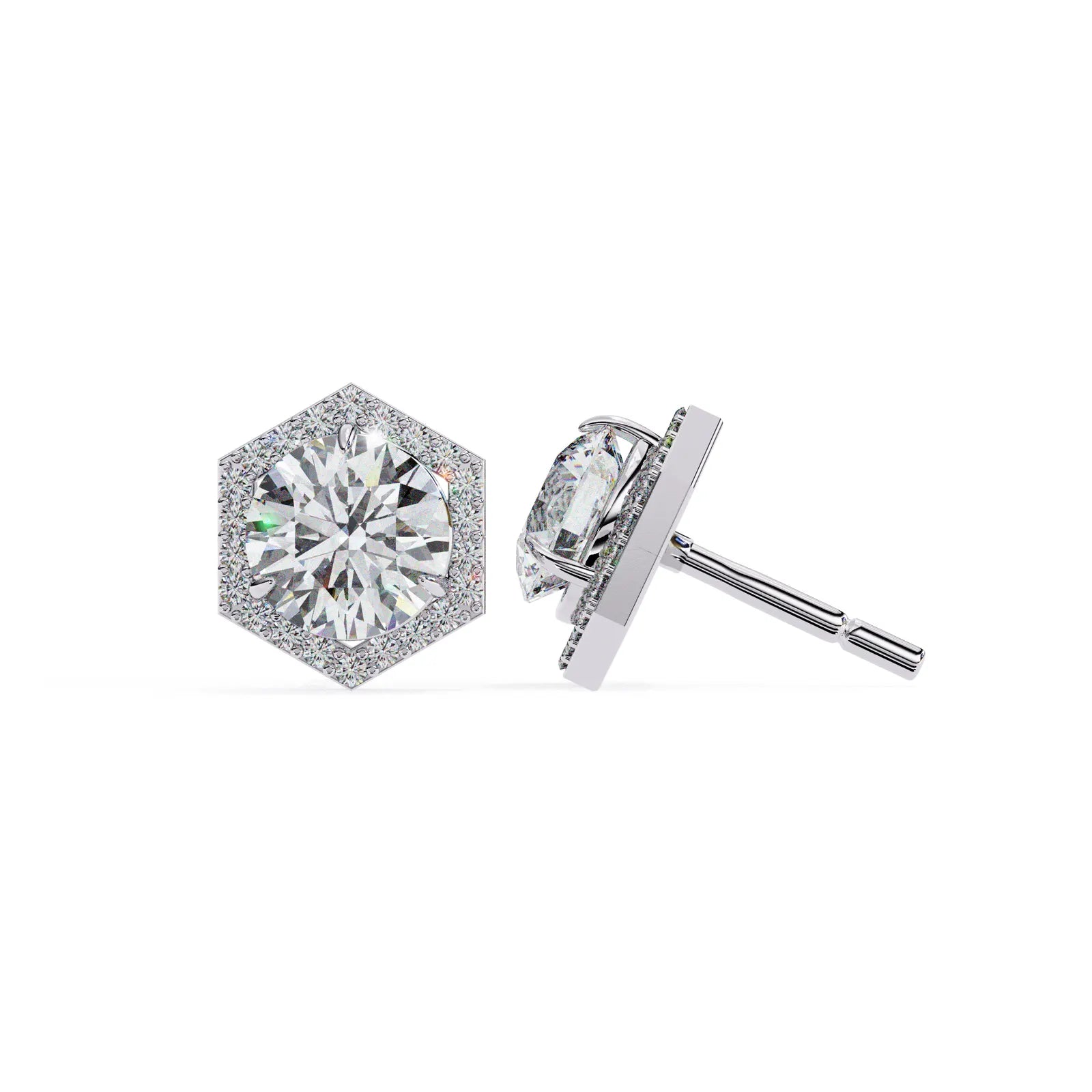 Cuscino Cushion Halo Studs - round brilliant diamond earrings - in 18ct rose gold - hand-made in Byron Bay Hinterland, Australia by Lucano Fine Jewellery