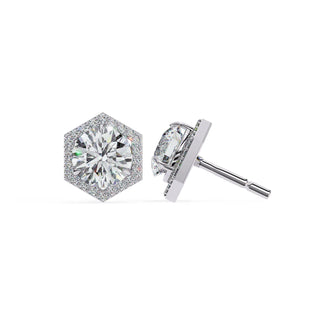 Cuscino Cushion Halo Studs - round brilliant diamond earrings - in 18ct rose gold - hand-made in Byron Bay Hinterland, Australia by Lucano Fine Jewellery