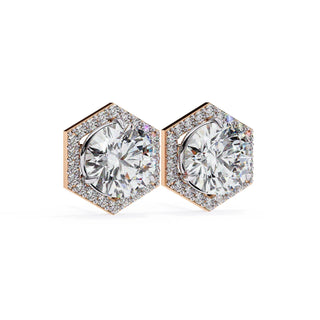 Cuscino Cushion Halo Studs - round brilliant diamond earrings - in 9ct white gold - hand-made in Byron Bay Hinterland, Australia by Lucano Fine Jewellery
