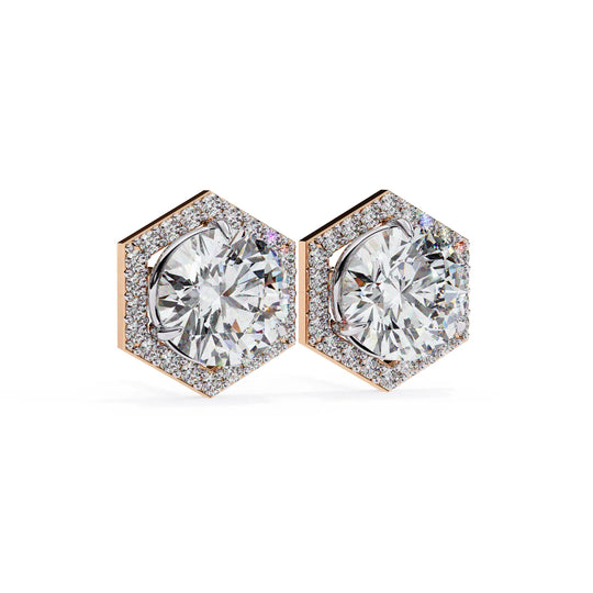 Cuscino Cushion Halo Studs - round brilliant diamond earrings - in 9ct white gold - hand-made in Byron Bay Hinterland, Australia by Lucano Fine Jewellery