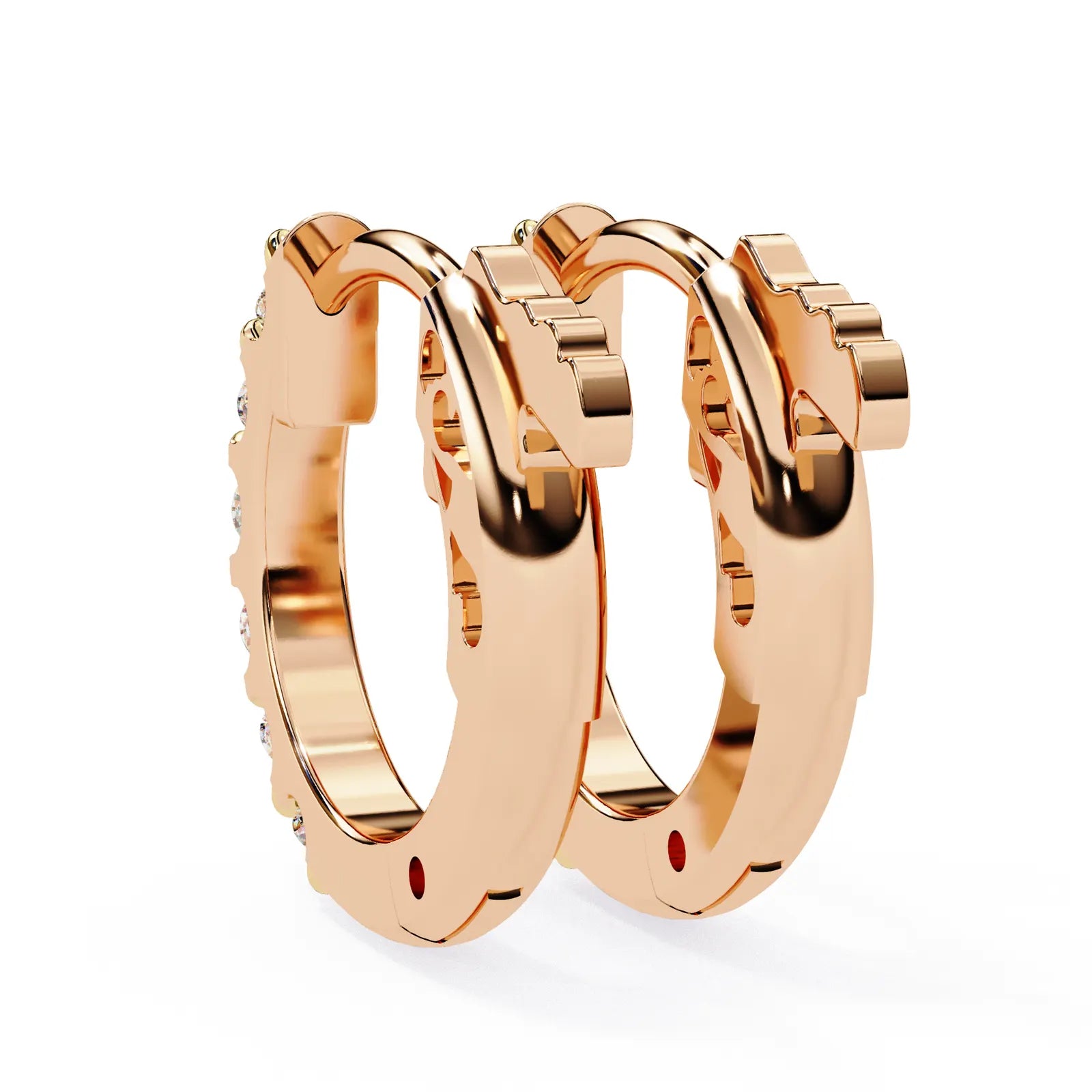 Pavé Huggie Hoops - solid gold diamond earrings - in 9ct yellow gold - hand-made in Byron Bay Hinterland, Australia by Lucano Fine Jewellery