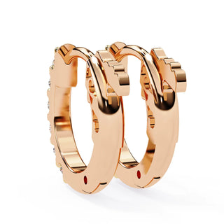 Pavé Huggie Hoops - solid gold diamond earrings - in 9ct yellow gold - hand-made in Byron Bay Hinterland, Australia by Lucano Fine Jewellery