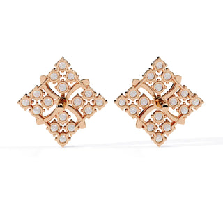 Floralia Cluster Studs - round brilliant diamond earrings - in 9ct rose gold - hand-made in Byron Bay Hinterland, Australia by Lucano Fine Jewellery