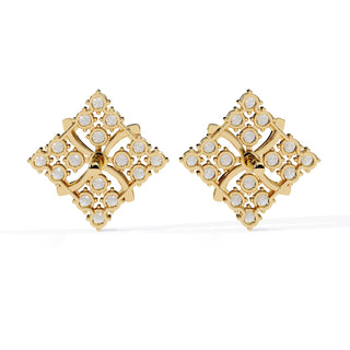 Floralia Cluster Studs - round brilliant diamond earrings - in 18ct rose gold - hand-made in Byron Bay Hinterland, Australia by Lucano Fine Jewellery