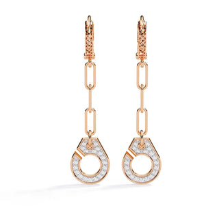 Cordella Drop Earrings - round brilliant diamond earrings - front view - hand-made in Byron Bay Hinterland, Australia by Lucano Fine Jewellery