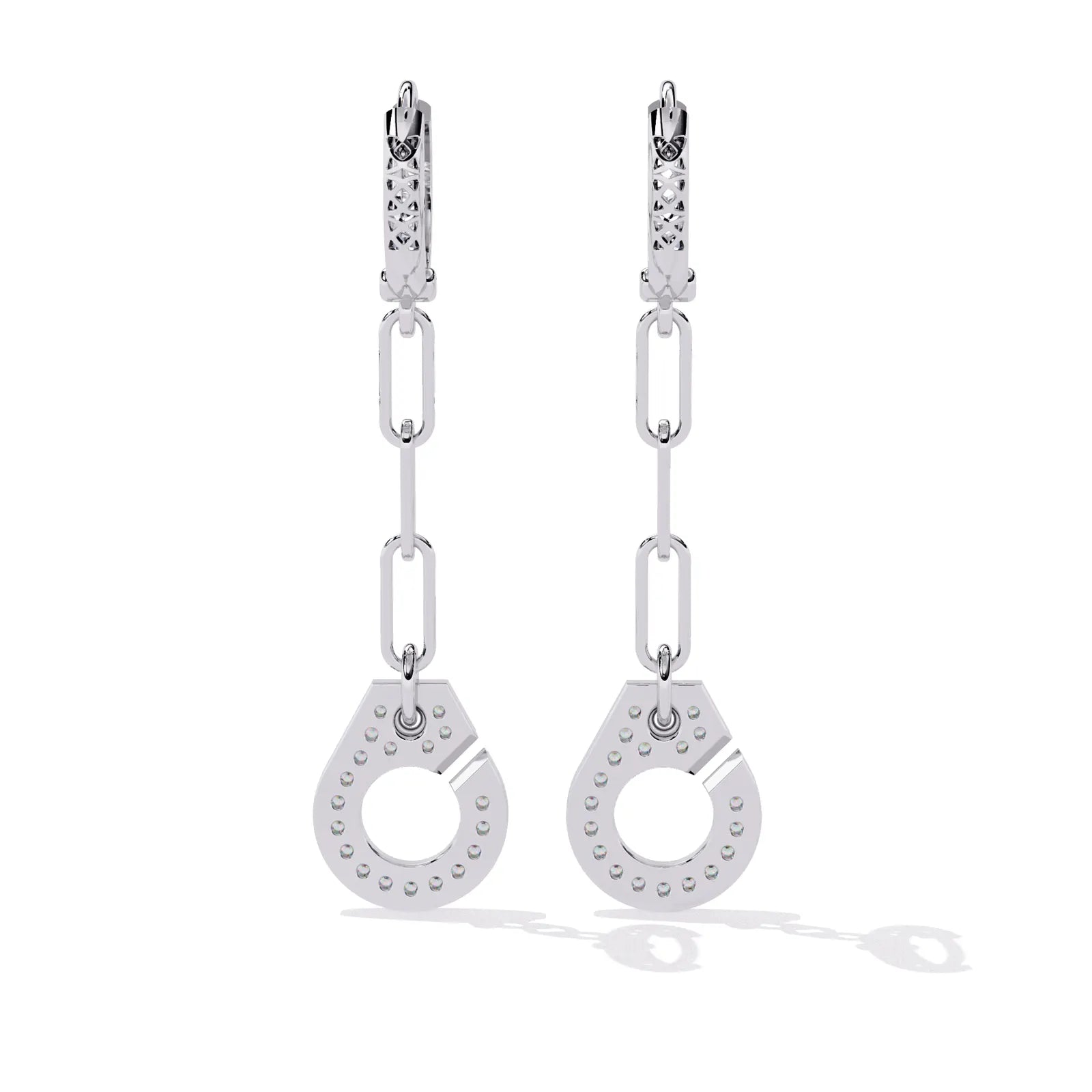 Cordella Drop Earrings - round brilliant diamond earrings - side profile - hand-made in Byron Bay Hinterland, Australia by Lucano Fine Jewellery