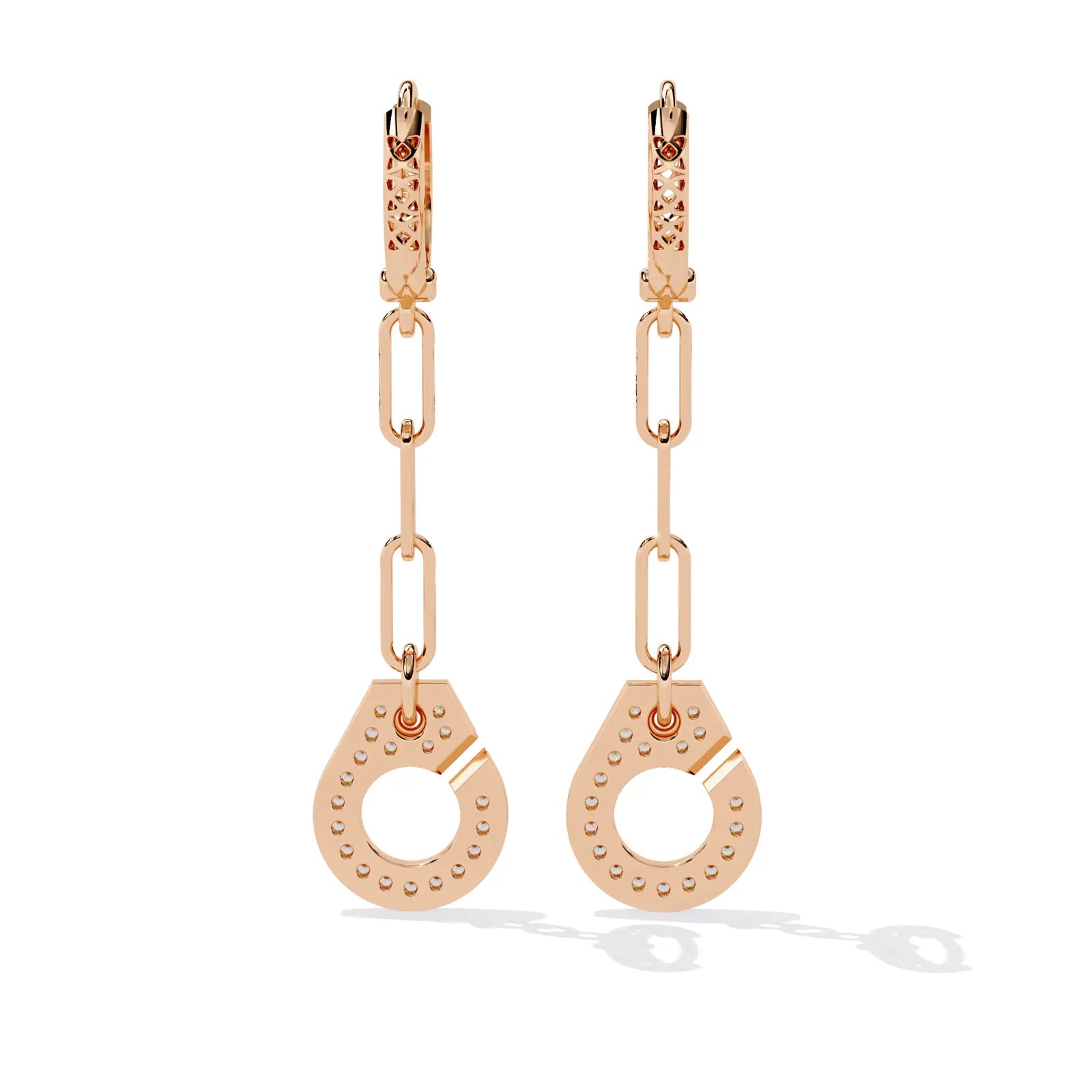 Cordella Drop Earrings - round brilliant diamond earrings - angled view - hand-made in Byron Bay Hinterland, Australia by Lucano Fine Jewellery
