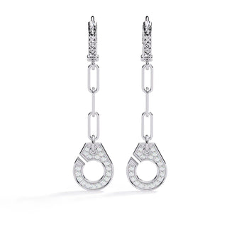Cordella Drop Earrings - round brilliant diamond earrings - detail close-up - hand-made in Byron Bay Hinterland, Australia by Lucano Fine Jewellery
