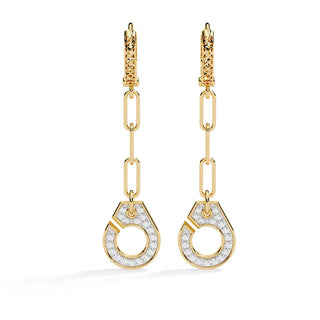 Cordella Drop Earrings - round brilliant diamond earrings - top view - hand-made in Byron Bay Hinterland, Australia by Lucano Fine Jewellery