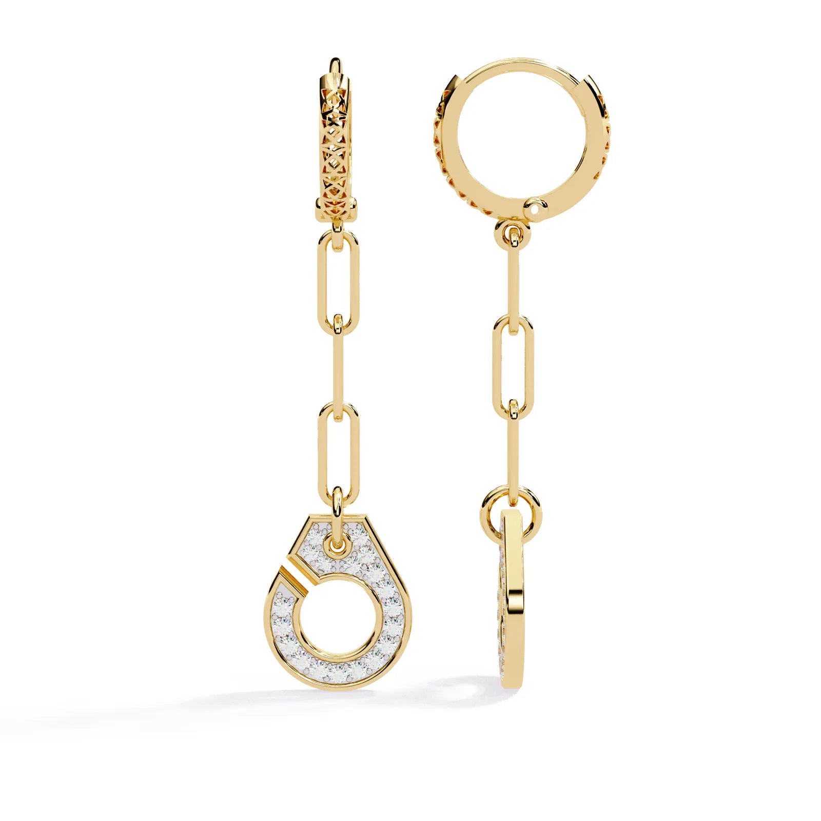 Cordella Drop Earrings - round brilliant diamond earrings - in 9ct yellow gold - hand-made in Byron Bay Hinterland, Australia by Lucano Fine Jewellery