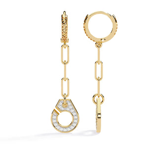 Cordella Drop Earrings - round brilliant diamond earrings - in 9ct yellow gold - hand-made in Byron Bay Hinterland, Australia by Lucano Fine Jewellery