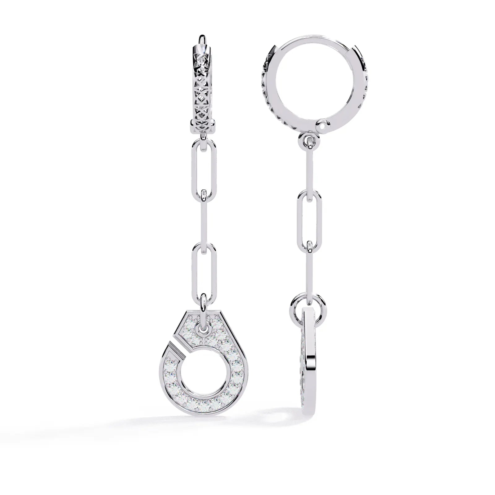Cordella Drop Earrings - round brilliant diamond earrings - in 9ct white gold - hand-made in Byron Bay Hinterland, Australia by Lucano Fine Jewellery