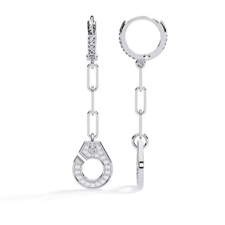 Cordella Drop Earrings - round brilliant diamond earrings - in 9ct white gold - hand-made in Byron Bay Hinterland, Australia by Lucano Fine Jewellery