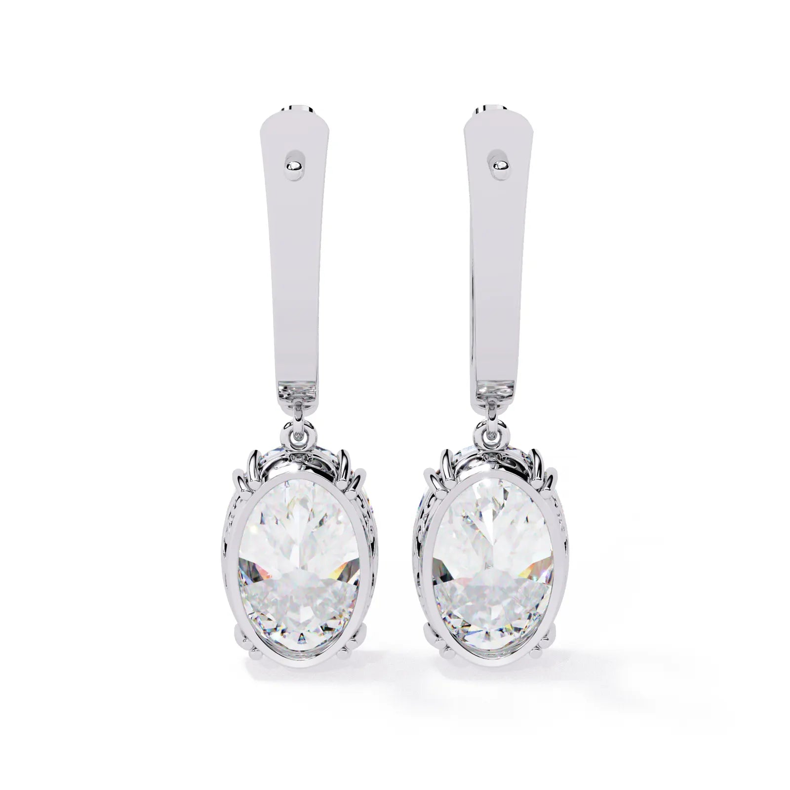 Ovalia Drop Earrings - oval-cut diamond earrings - in 18ct white gold - hand-made in Byron Bay Hinterland, Australia by Lucano Fine Jewellery
