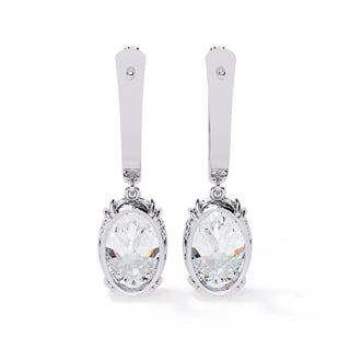 Ovalia Drop Earrings - oval-cut diamond earrings - in 18ct white gold - hand-made in Byron Bay Hinterland, Australia by Lucano Fine Jewellery