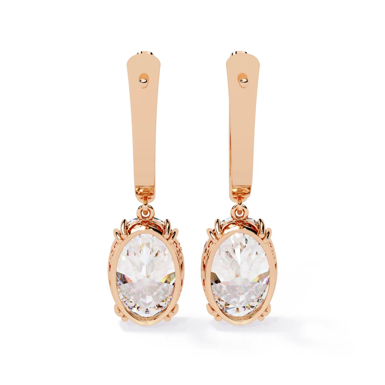 Ovalia Drop Earrings - oval-cut diamond earrings - in 9ct rose gold - hand-made in Byron Bay Hinterland, Australia by Lucano Fine Jewellery