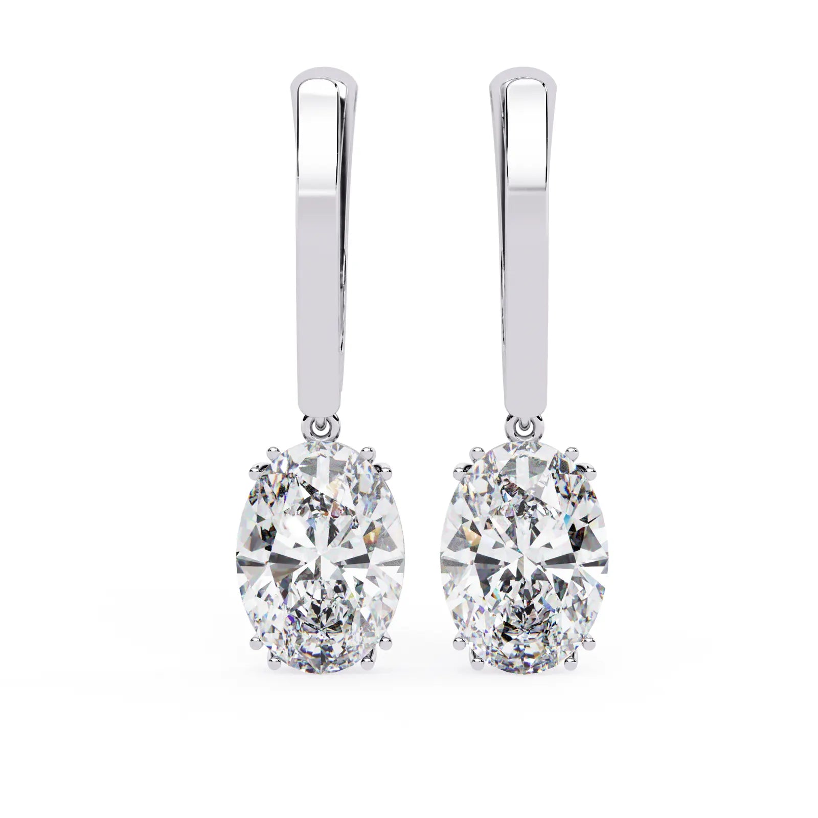Ovalia Drop Earrings - oval-cut diamond earrings - front view - hand-made in Byron Bay Hinterland, Australia by Lucano Fine Jewellery