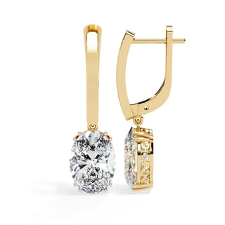 Ovalia Drop Earrings - oval-cut diamond earrings - side profile - hand-made in Byron Bay Hinterland, Australia by Lucano Fine Jewellery