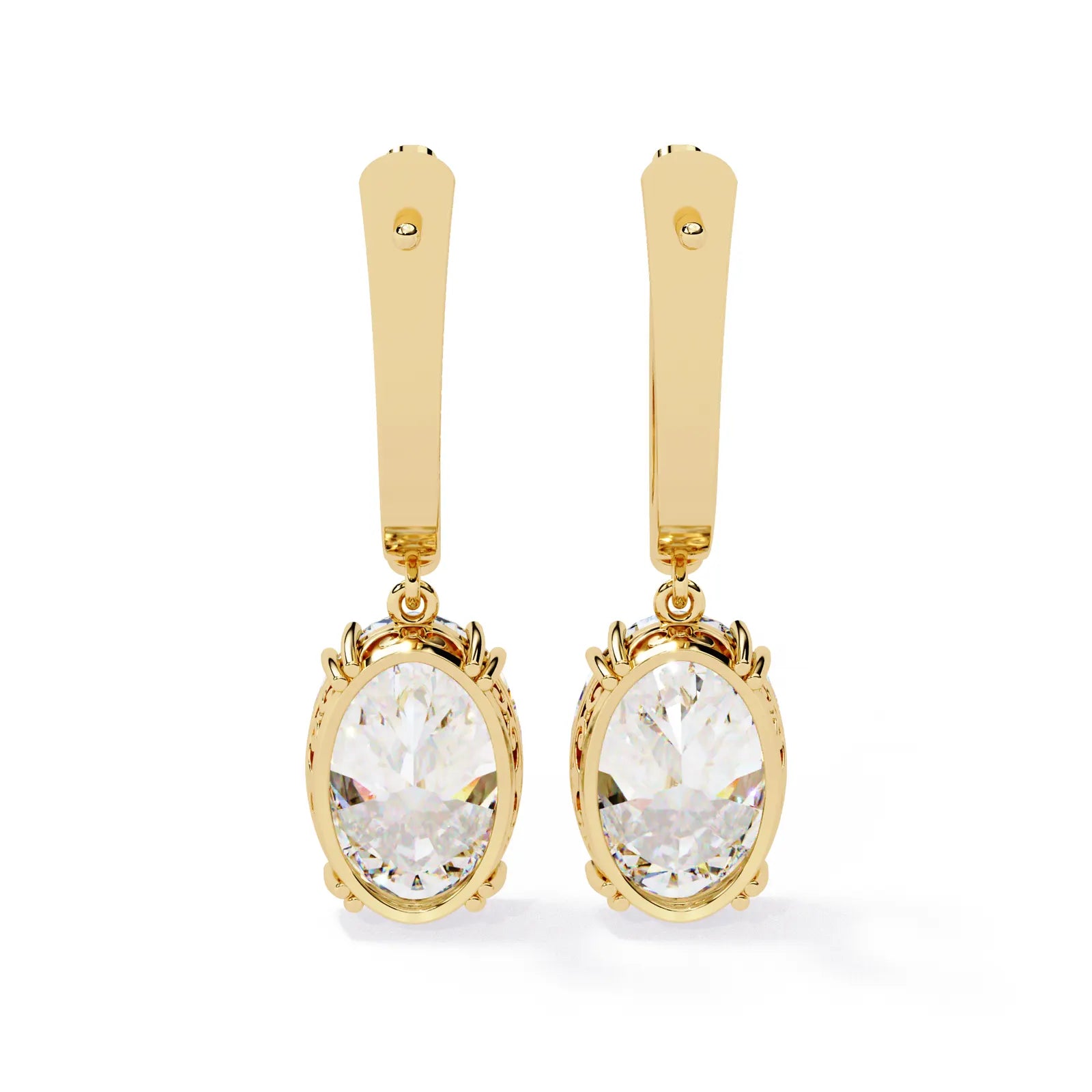 Ovalia Drop Earrings - oval-cut diamond earrings - in 9ct white gold - hand-made in Byron Bay Hinterland, Australia by Lucano Fine Jewellery