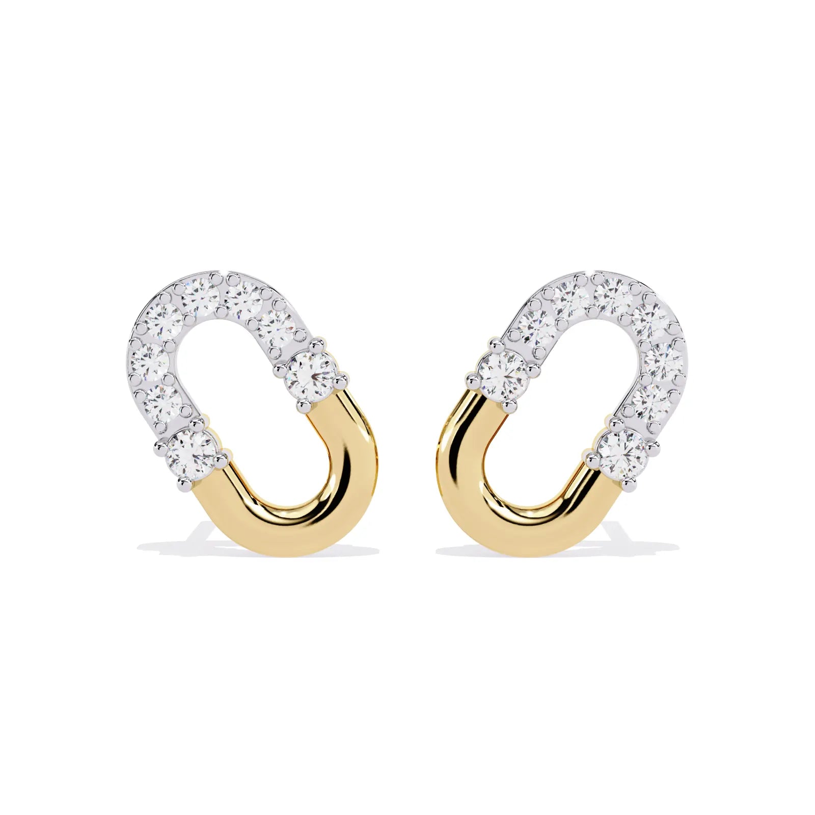 Anellino Pavé Studs - round brilliant diamond earrings - front view - hand-made in Byron Bay Hinterland, Australia by Lucano Fine Jewellery